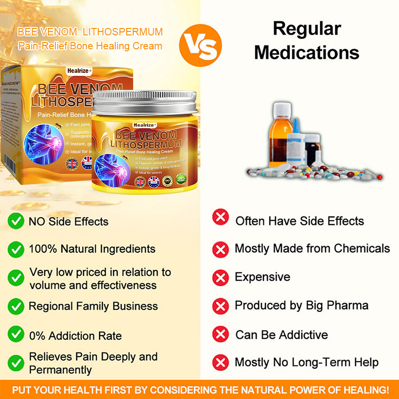 Official Only Store🇬🇧Healrize®🔥 BEE VENOM LITHOSPERMUM Pain-Relief Bone Healing Cream 👑👑(Specially for older adults)