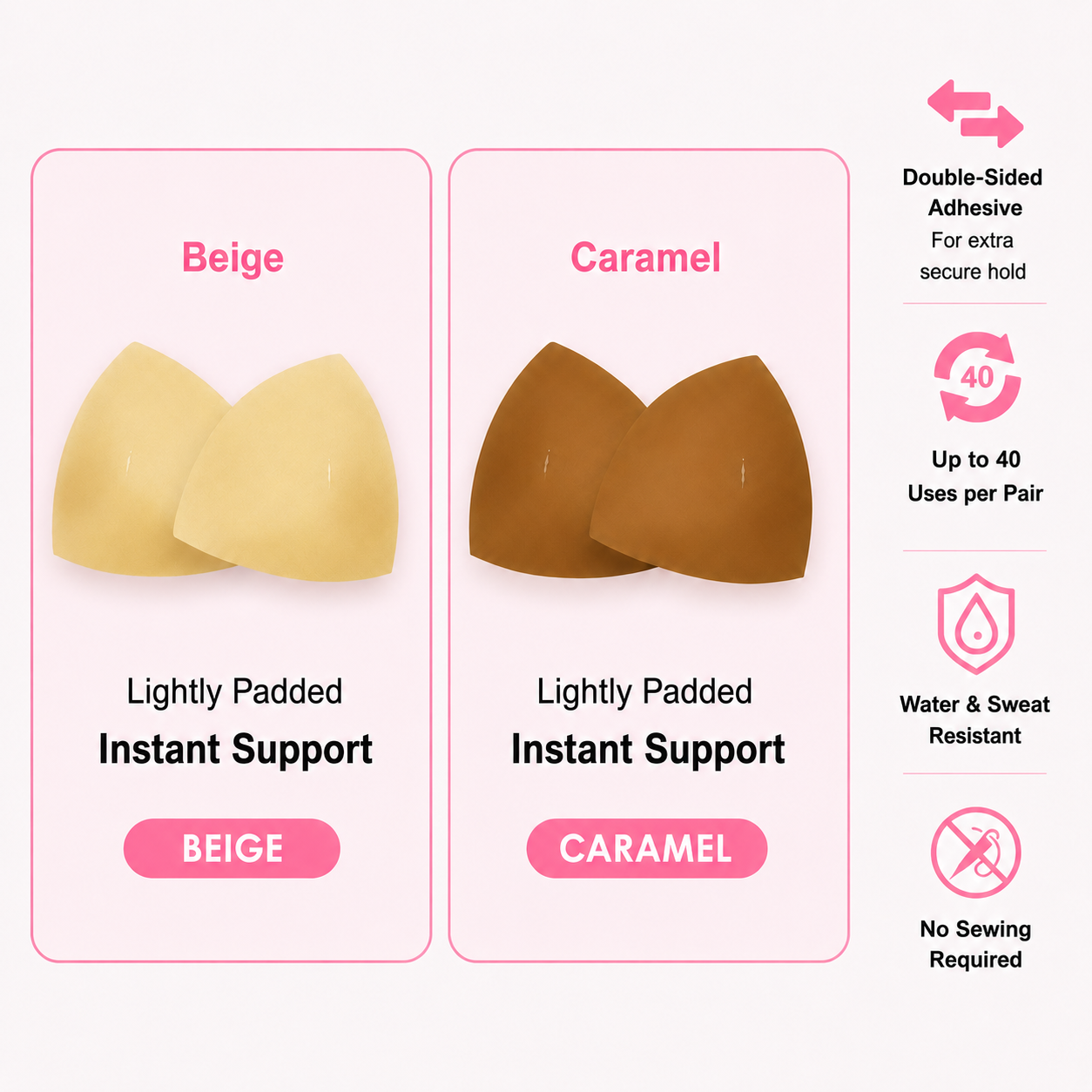 ❄️ Medical-Grade Silicone Push-Up Inserts – Invisible Lift, Natural Cleavage & Cooling Comfort