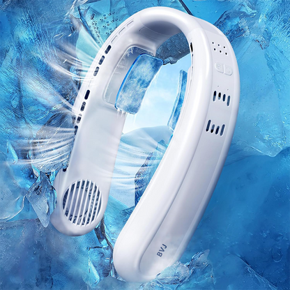 🏆 BVJ Portable Neck Fan with Dual Cooling | 360° Airflow • Up to 8H Battery Life • 3 Speeds | Perfect for Summer, Travel & Outdoors