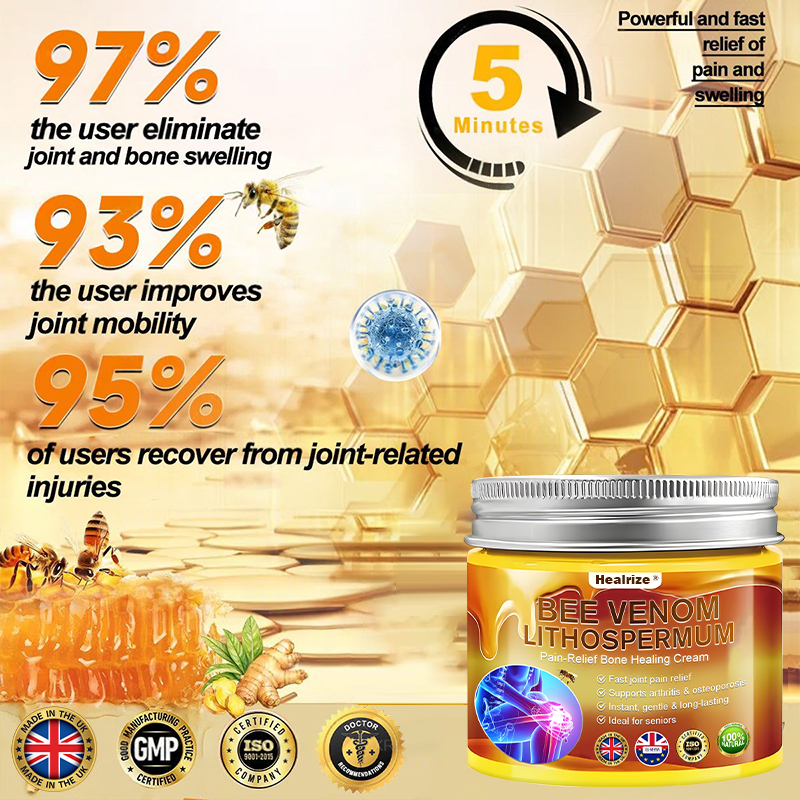 Official Only Store🇬🇧Healrize®🔥 BEE VENOM LITHOSPERMUM Pain-Relief Bone Healing Cream 👑👑(Specially for older adults)