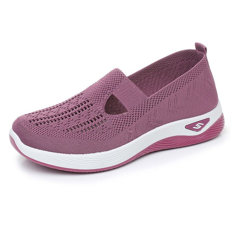 🏆 2026 Best Seller –Summer Hollow-Out Mesh Shoes for Mom,Soft Sole Breathable Slip-On Shoes