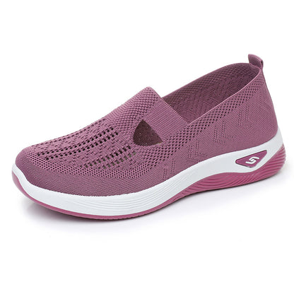 🏆 2026 Best Seller –Summer Hollow-Out Mesh Shoes for Mom,Soft Sole Breathable Slip-On Shoes