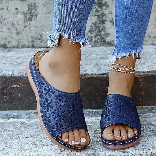 Last Day 49% OFF!!!|Women Leather Soft Footbed Sandals