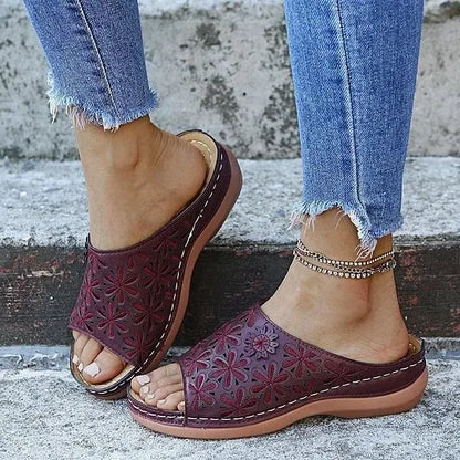 Last Day 49% OFF!!!|Women Leather Soft Footbed Sandals