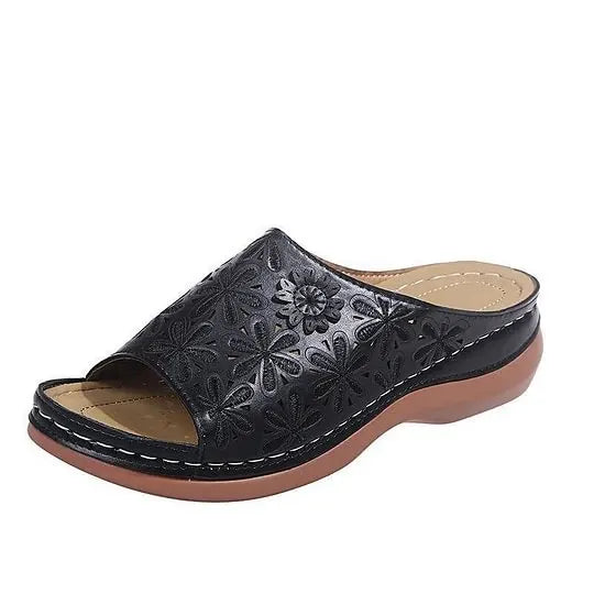 Last Day 49% OFF!!!|Women Leather Soft Footbed Sandals