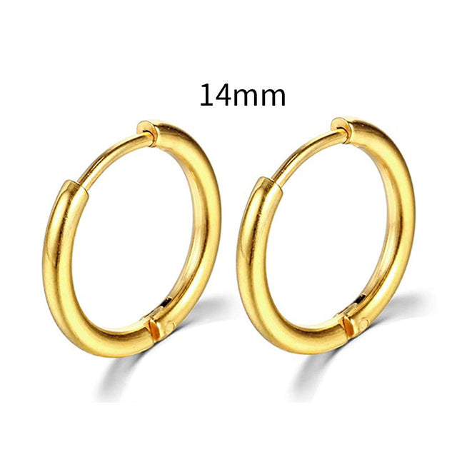 2025 New Simple Stainless Steel Gold Small Earrings Cartilage Ear Piercing Jewelry
