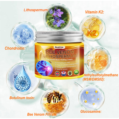 Official Only Store🇬🇧Healrize®🔥 BEE VENOM LITHOSPERMUM Pain-Relief Bone Healing Cream 👑👑(Specially for older adults)