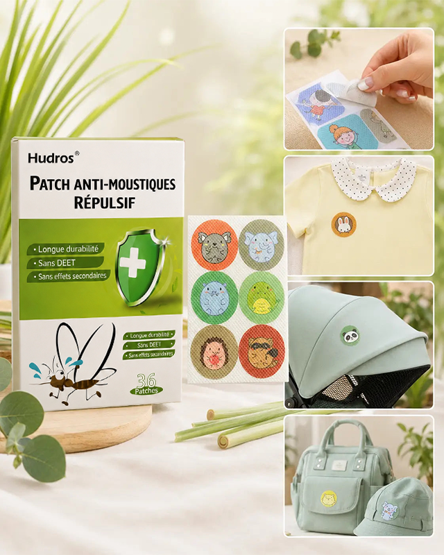 🦟 Hudros Essential Oil Mosquito Repellent Patches – DEET-Free, Family Pack