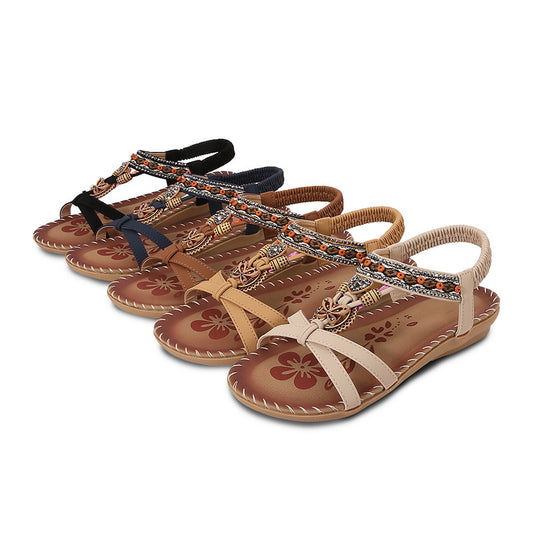⭐💝 Summer Sale ⭐ Women's Fashion Bohemian Open-Toe Rhinestone Sandals