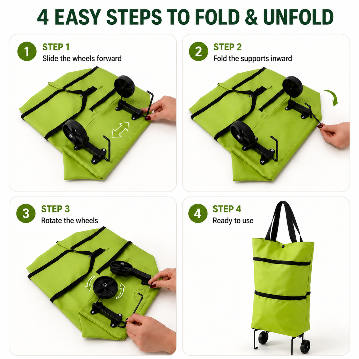 💖 New Foldable Shopping Trolley – Waterproof, Sturdy & 2-in-1 Carry Bag Design!
