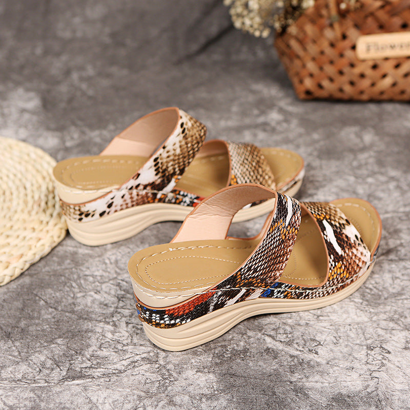 🏆 2026 Best Seller -☁️💆‍♀️Women Faux Leather Open Toe Orthopedic Sandals
