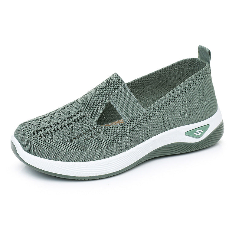 🏆 2026 Best Seller –Summer Hollow-Out Mesh Shoes for Mom,Soft Sole Breathable Slip-On Shoes