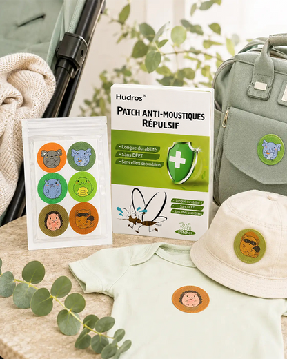 🦟 Hudros Essential Oil Mosquito Repellent Patches – DEET-Free, Family Pack