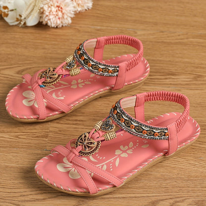 ⭐💝 Summer Sale ⭐ Women's Fashion Bohemian Open-Toe Rhinestone Sandals
