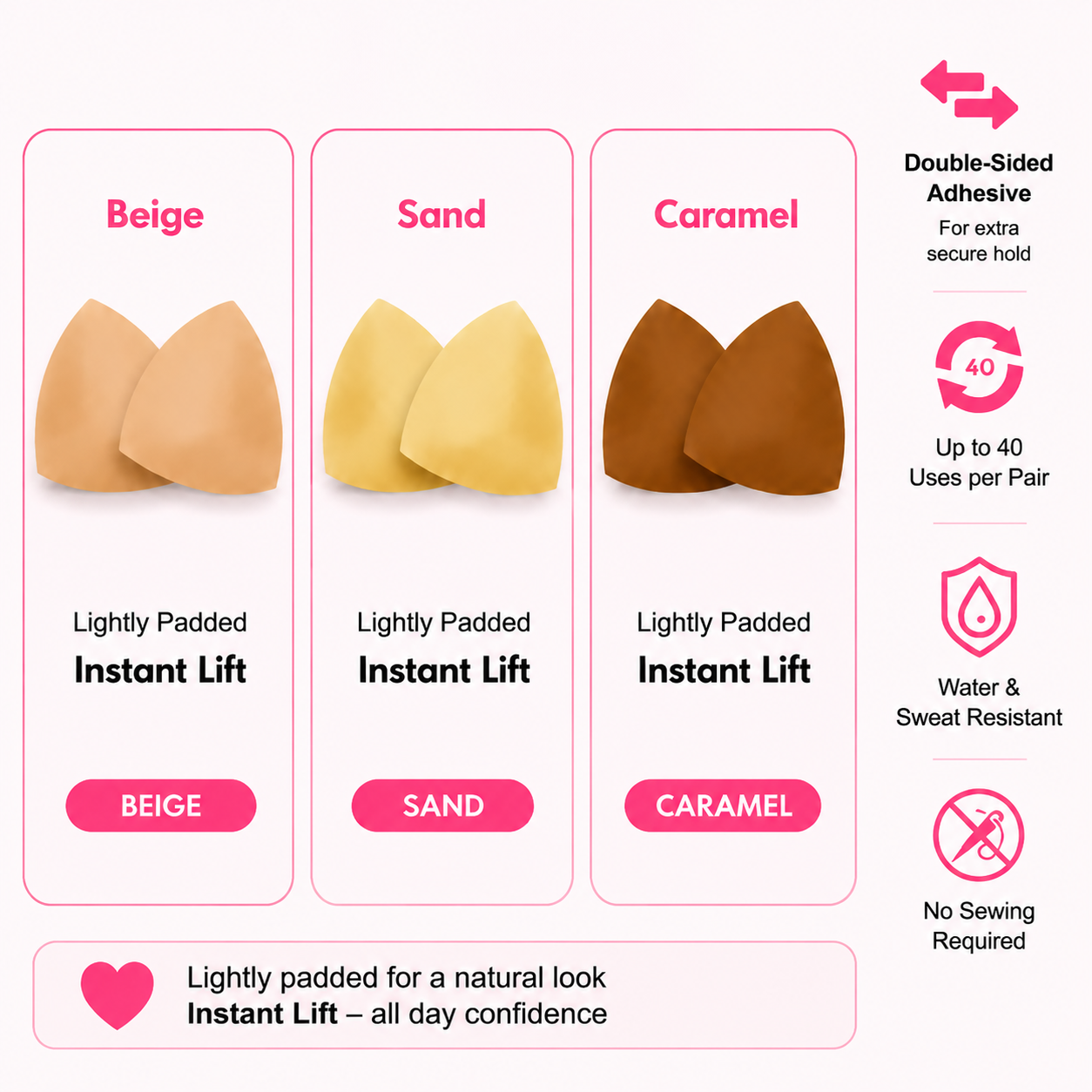 ❄️ Medical-Grade Silicone Push-Up Inserts – Invisible Lift, Natural Cleavage & Cooling Comfort
