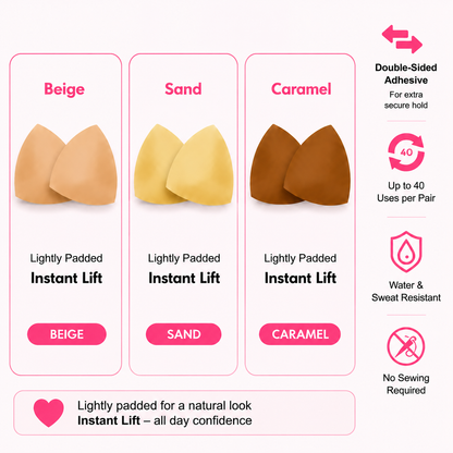 ❄️ Medical-Grade Silicone Push-Up Inserts – Invisible Lift, Natural Cleavage & Cooling Comfort
