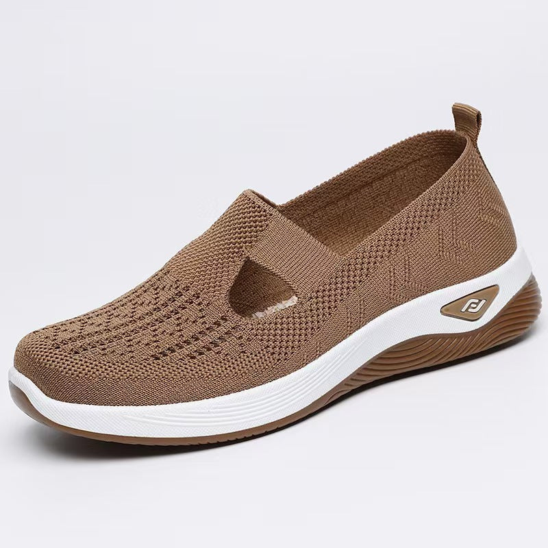 🏆 2026 Best Seller –Summer Hollow-Out Mesh Shoes for Mom,Soft Sole Breathable Slip-On Shoes