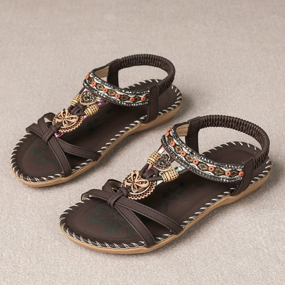 ⭐💝 Summer Sale ⭐ Women's Fashion Bohemian Open-Toe Rhinestone Sandals