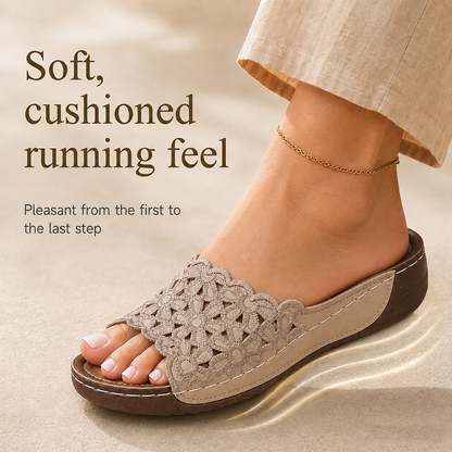 🏆𝙇𝘼𝙎𝙏 𝘿𝘼𝙔: 𝟴𝟬% 𝙊𝙁𝙁⭐⭐Women's Openwork Floral Embroidered Orthopedic Wedge Sandals