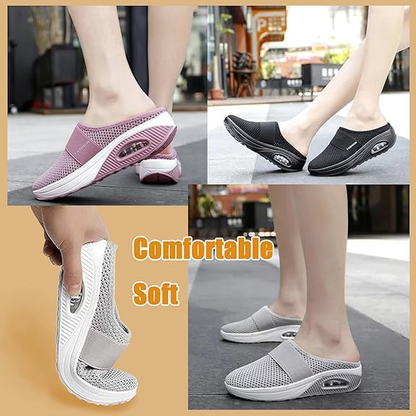 🔥Free shipping-BQODQO® Diabetic Air-Cushion Slip-On Walking Shoes, Orthopedic Diabetic Slippers, with Arch-Support for Women