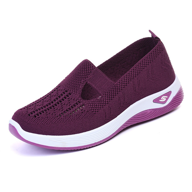 🏆 2026 Best Seller –Summer Hollow-Out Mesh Shoes for Mom,Soft Sole Breathable Slip-On Shoes