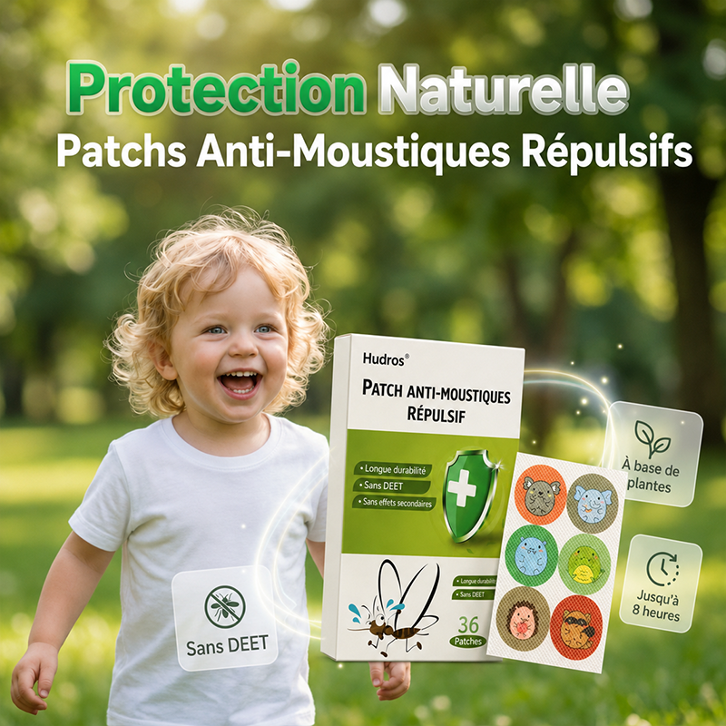 🦟 Hudros Essential Oil Mosquito Repellent Patches – DEET-Free, Family Pack