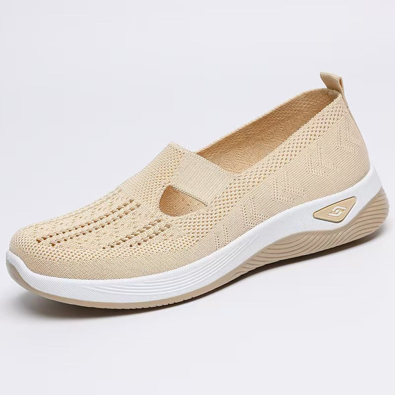 🏆 2026 Best Seller –Summer Hollow-Out Mesh Shoes for Mom,Soft Sole Breathable Slip-On Shoes