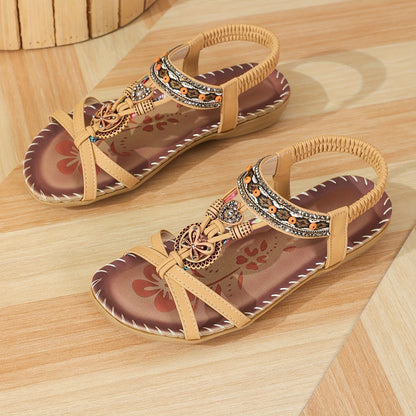 ⭐💝 Summer Sale ⭐ Women's Fashion Bohemian Open-Toe Rhinestone Sandals