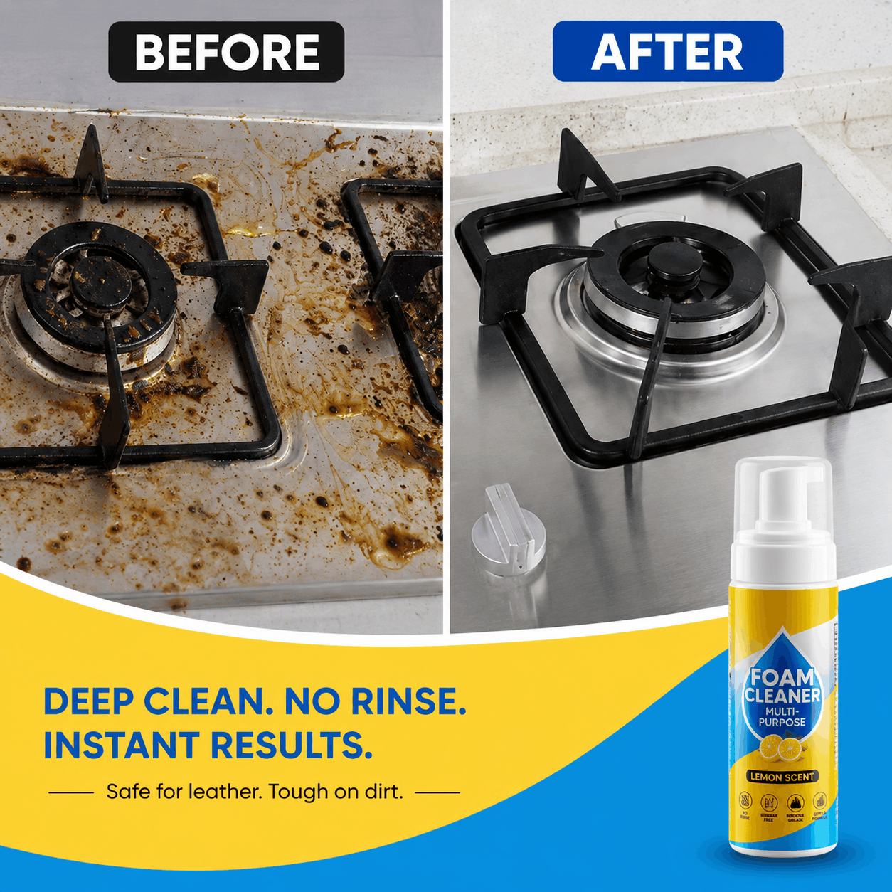 ✨Last Day 60% OFF - Foam No-Rinse Cleaner — Spray, Wipe & Done