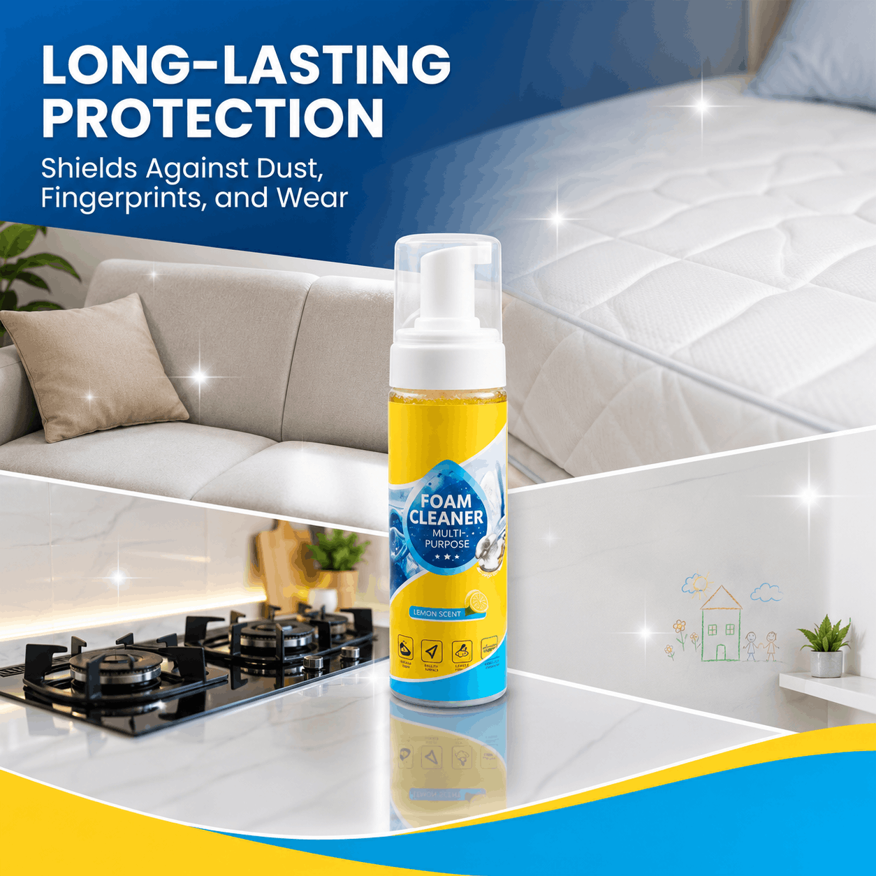 ✨Last Day 60% OFF - Foam No-Rinse Cleaner — Spray, Wipe & Done