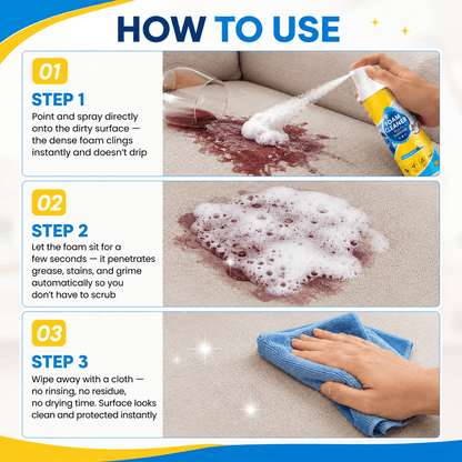 ✨Last Day 60% OFF - Foam No-Rinse Cleaner — Spray, Wipe & Done