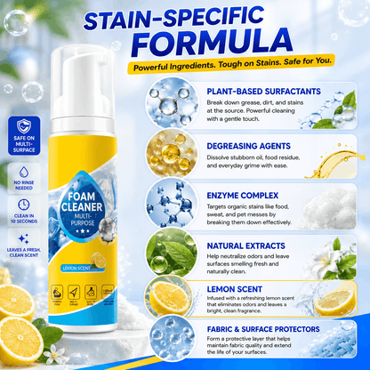 ✨Last Day 60% OFF - Foam No-Rinse Cleaner — Spray, Wipe & Done