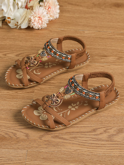 ⭐💝 Summer Sale ⭐ Women's Fashion Bohemian Open-Toe Rhinestone Sandals