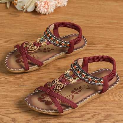 ⭐💝 Summer Sale ⭐ Women's Fashion Bohemian Open-Toe Rhinestone Sandals