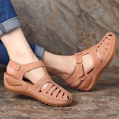 Women's Casual Bohemia Gladiator Wedge Shoes Comfortable Ankle Strap Outdoor Platform Sandals