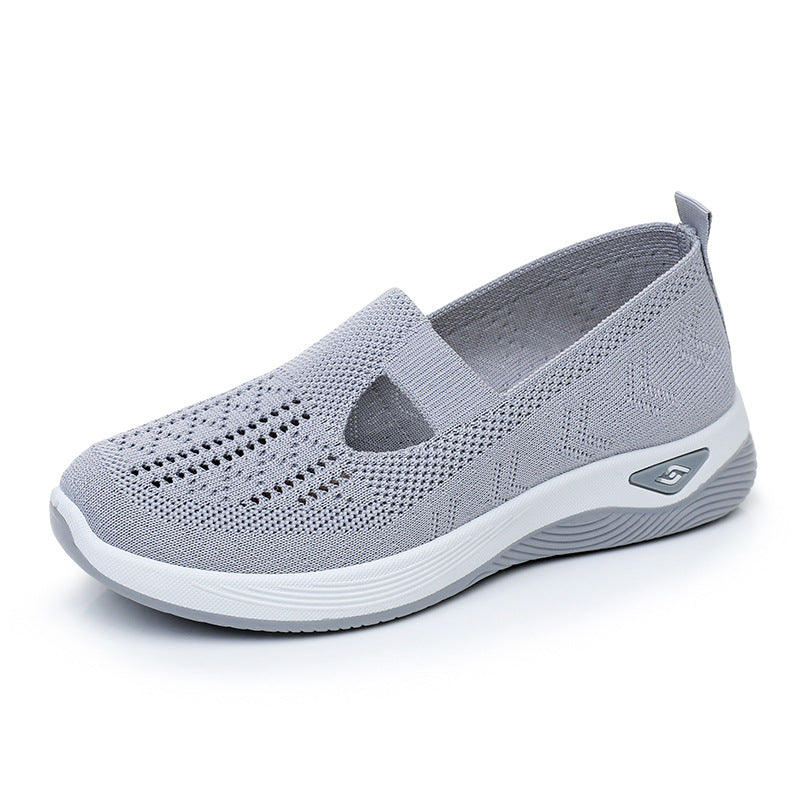 🏆 2026 Best Seller –Summer Hollow-Out Mesh Shoes for Mom,Soft Sole Breathable Slip-On Shoes