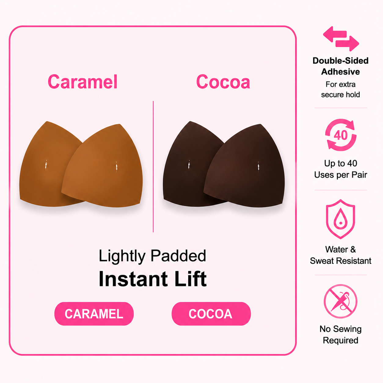 ❄️ Medical-Grade Silicone Push-Up Inserts – Invisible Lift, Natural Cleavage & Cooling Comfort