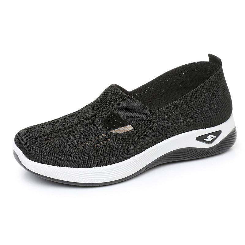 🏆 2026 Best Seller –Summer Hollow-Out Mesh Shoes for Mom,Soft Sole Breathable Slip-On Shoes