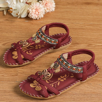 ⭐💝 Summer Sale ⭐ Women's Fashion Bohemian Open-Toe Rhinestone Sandals
