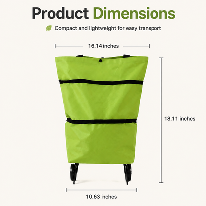 💖 New Foldable Shopping Trolley – Waterproof, Sturdy & 2-in-1 Carry Bag Design!