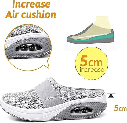 🔥Free shipping-BQODQO® Diabetic Air-Cushion Slip-On Walking Shoes, Orthopedic Diabetic Slippers, with Arch-Support for Women