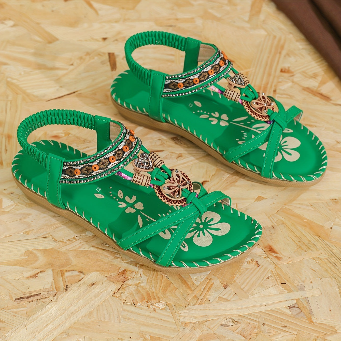 ⭐💝 Summer Sale ⭐ Women's Fashion Bohemian Open-Toe Rhinestone Sandals