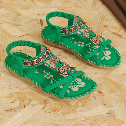 ⭐💝 Summer Sale ⭐ Women's Fashion Bohemian Open-Toe Rhinestone Sandals