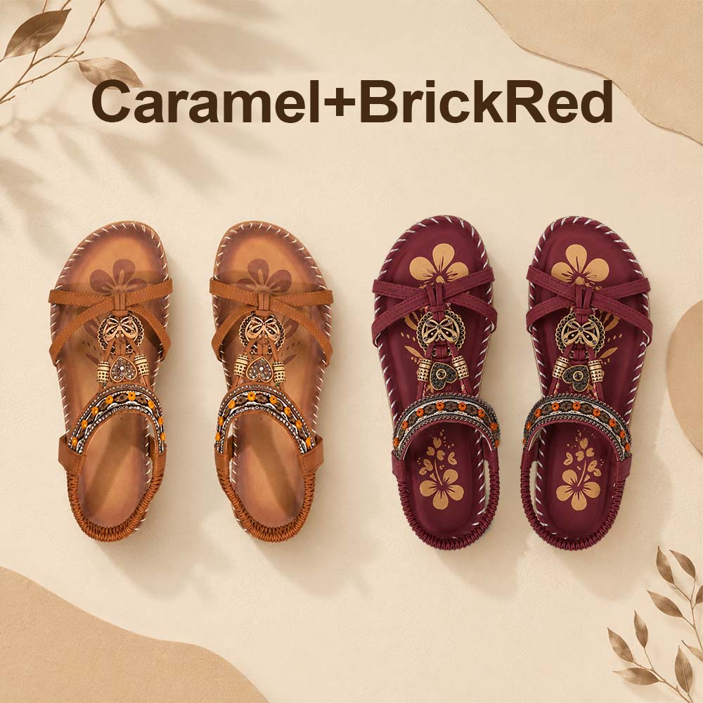 ⭐💝 Summer Sale ⭐ Women's Fashion Bohemian Open-Toe Rhinestone Sandals