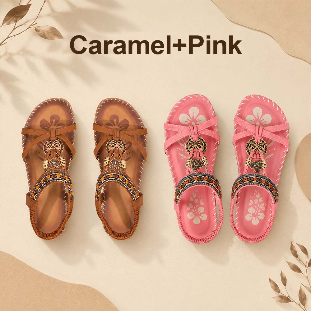 ⭐💝 Summer Sale ⭐ Women's Fashion Bohemian Open-Toe Rhinestone Sandals